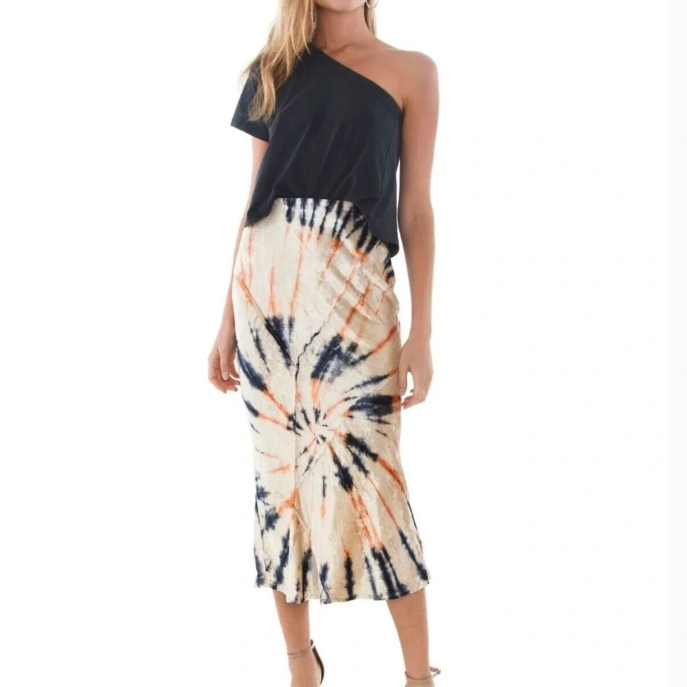 Free People Serious Swagger Velvet Tie-Dye Skirt Vintage Inspired size S NWT - Picture 5 of 10